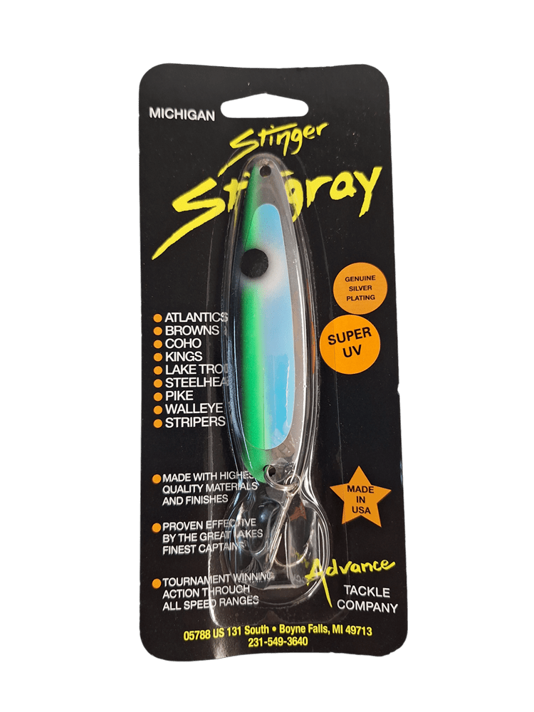 Load image into Gallery viewer, MICHIGAN STINGER TROLLING SPOONS UV Gator Michigan Stinger Stingray Spoon
