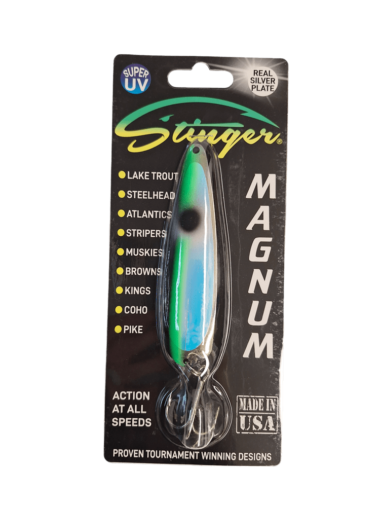 Load image into Gallery viewer, MICHIGAN STINGER TROLLING SPOONS UV Gator Michigan Stringer Magnum Spoon
