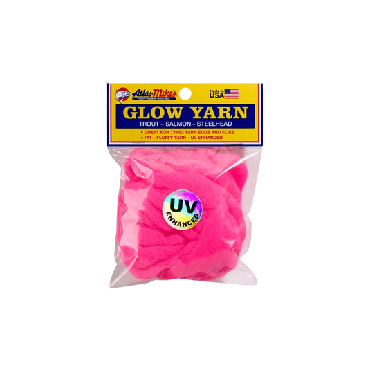 Atlas Mike's UV Glow Yarn | Colour: Cerise | Fishing World