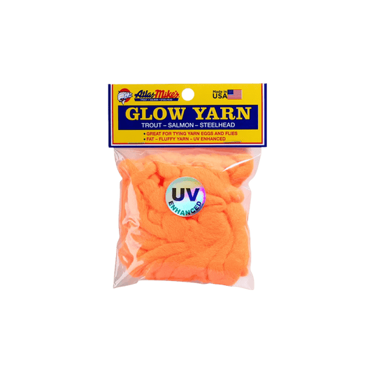 Atlas Mike's UV Glow Yarn | Colour: Fire Orange | Fishing World