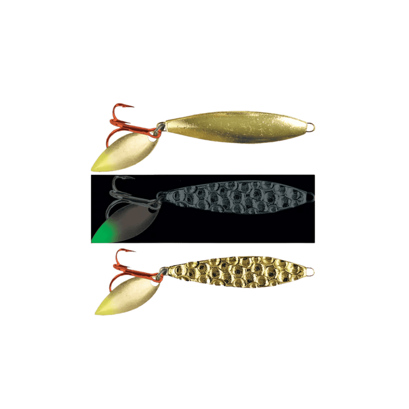 Load image into Gallery viewer, MOONSHINE ALL ICE 1-4oz / LSO Hammered Gold Moonshine Two-Face Shiver Spoon
