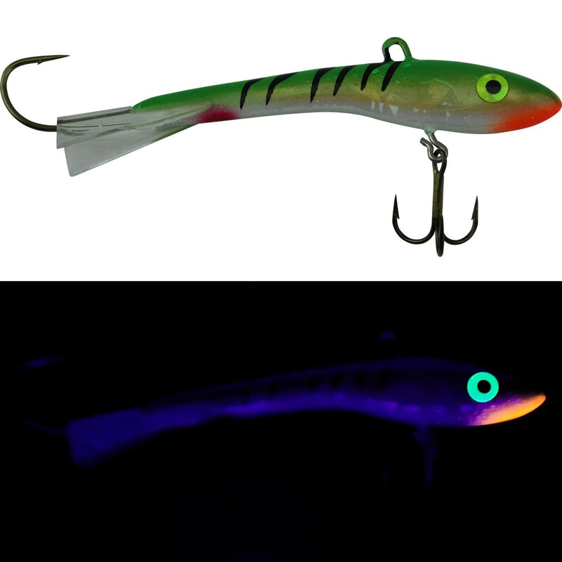 Load image into Gallery viewer, MOONSHINE ICE GLIDE BAITS 3 / Hot Perch Moonshine Shiver Minnow Holographic
