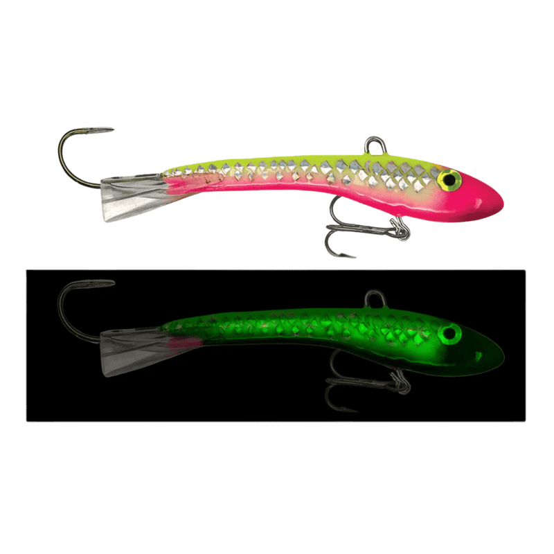 Load image into Gallery viewer, MOONSHINE ICE GLIDE BAITS 3 / Insane Clown Scale Moonshine Rattling Shiver Minnow
