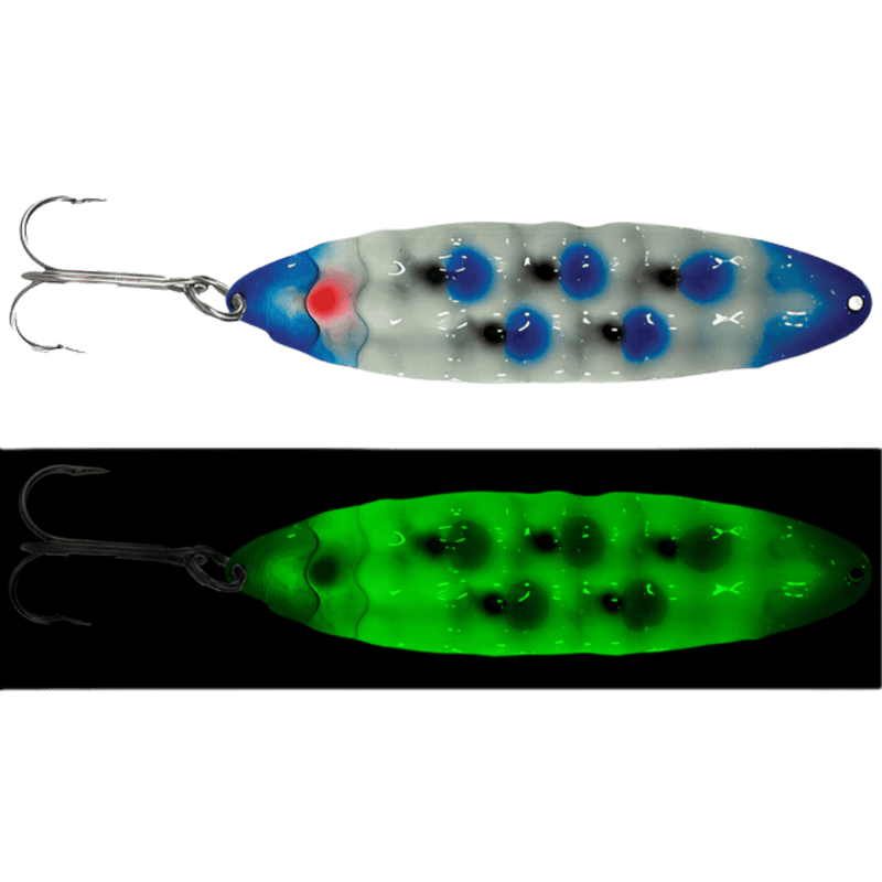 Load image into Gallery viewer, MOONSHINE TROLLING SPOONS 5" MAG / Blue Jeans Moonshine Hammered Moonchips Series

