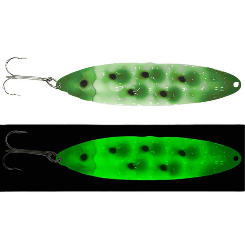 Load image into Gallery viewer, MOONSHINE TROLLING SPOONS 5" MAG / Green Jeans Moonshine Hammered Moonchips Series
