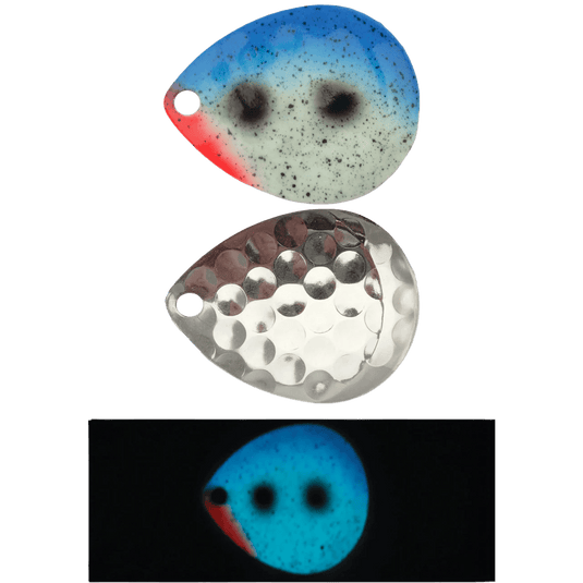 MOONSHINE WORM HARNESS 5 / Blue Goby Moonshine Colorado Blades 3-PK - Super Glow