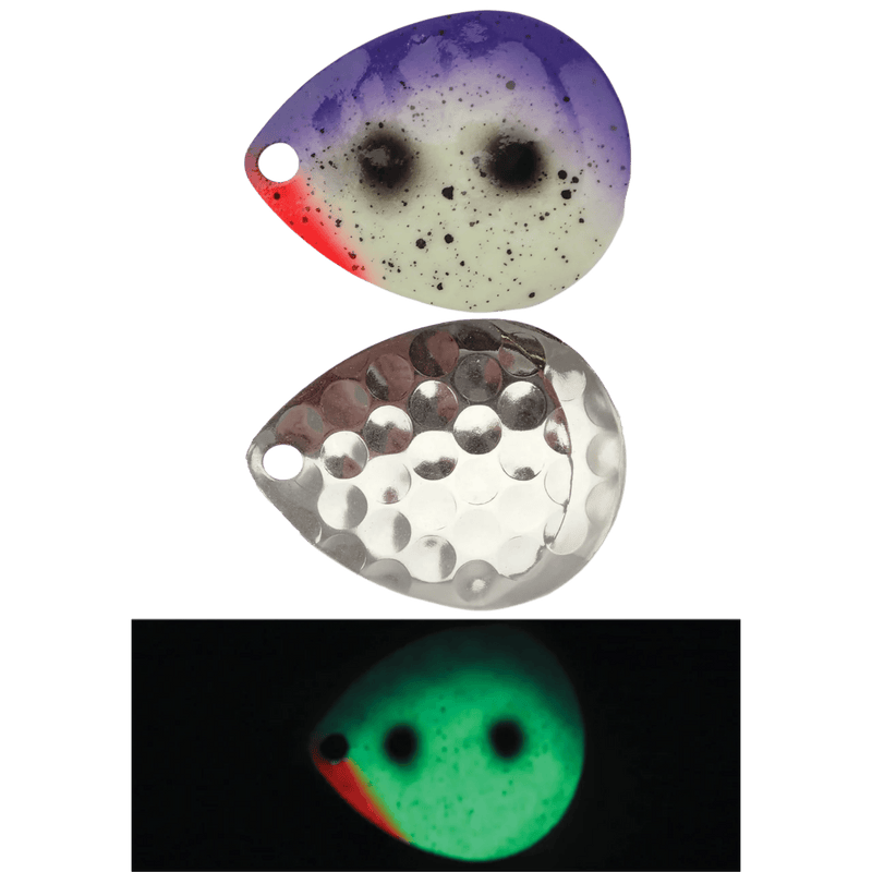 Load image into Gallery viewer, MOONSHINE WORM HARNESS 5 / Purple Goby Moonshine Colorado Blades 3-PK - Super Glow
