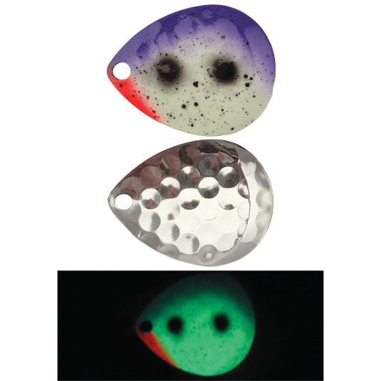 MOONSHINE WORM HARNESS 5 / Purple Goby Moonshine Colorado Blades 3-PK - Super Glow