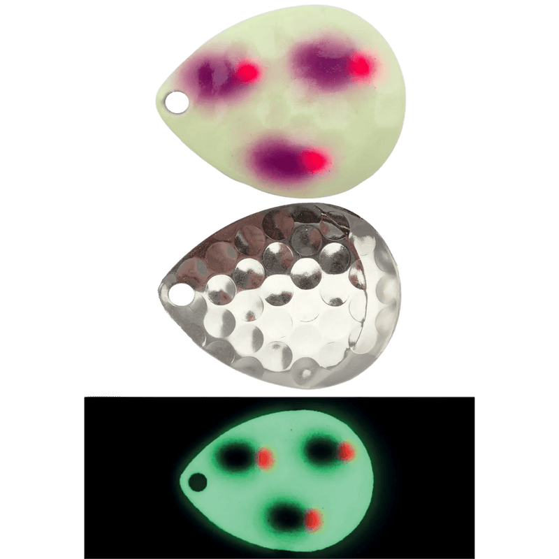 Load image into Gallery viewer, MOONSHINE WORM HARNESS 5 / Purplez-It Moonshine Colorado Blades 3-PK - Super Glow
