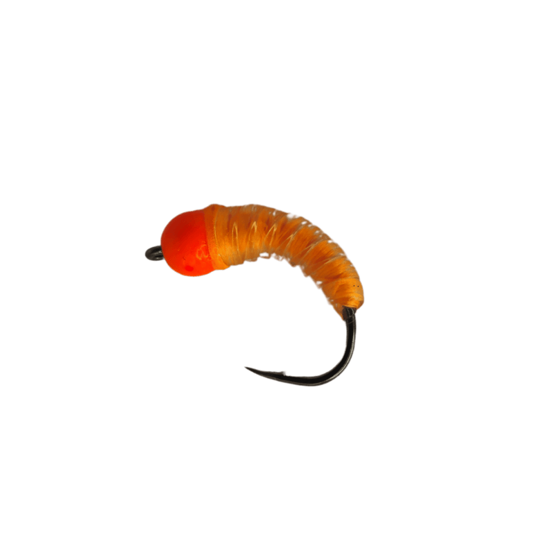 Load image into Gallery viewer, NEPTUNE FLIES ICE JIGS Medium / UV Orange Neptune Ice Bug 2 Pack
