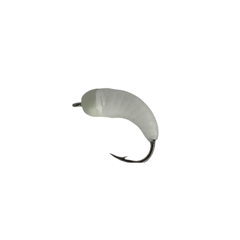 Load image into Gallery viewer, NEPTUNE FLIES ICE JIGS Small / Glow White Neptune Ice Bug 2 Pack
