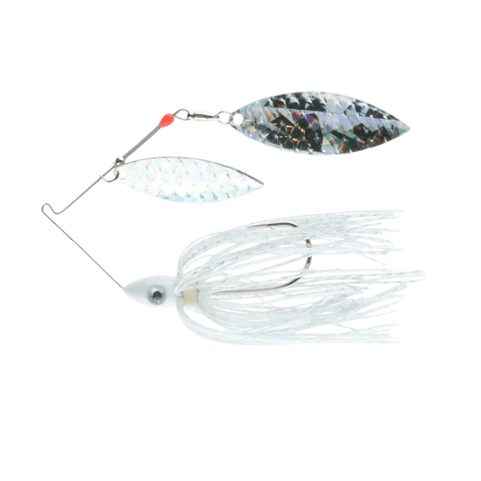 NICHOLS PULSATOR SPINNERBAIT 1-2 / Silver Flake Shad Silver Glass Nichols Pulsator Spinnerbait 1/2oz