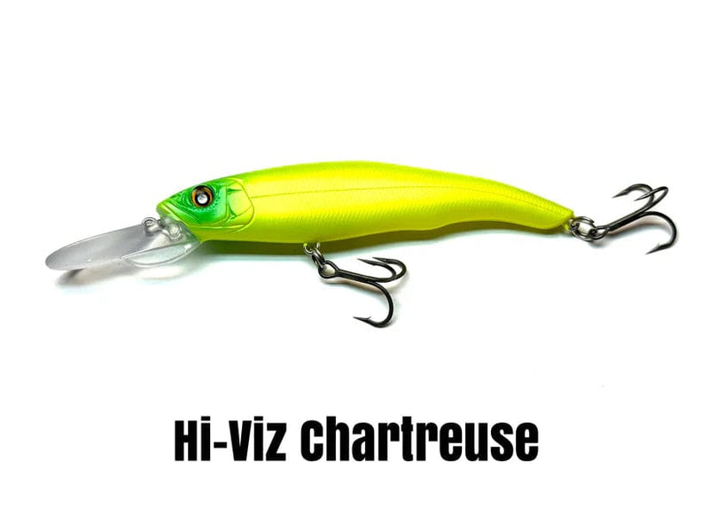 Load image into Gallery viewer, NISHINE JERKBAIT Hi-Viz Chartreuse Nishine Lure Works Erie 95 Md Jerkbait
