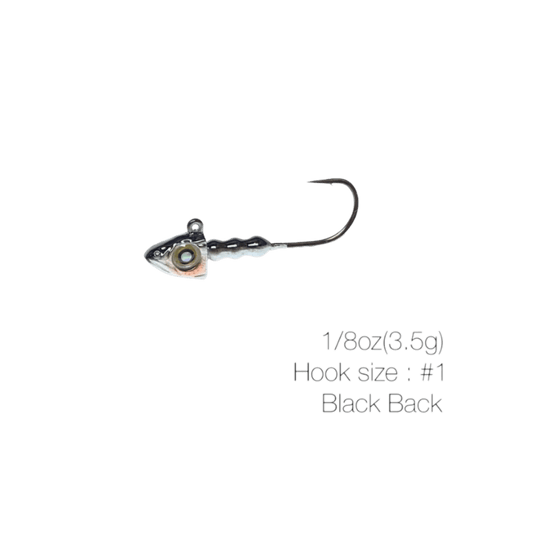 NISHINE SMELT HEAD 1/8 / Black Back / 1 Nishine Lure Works Smelt Head