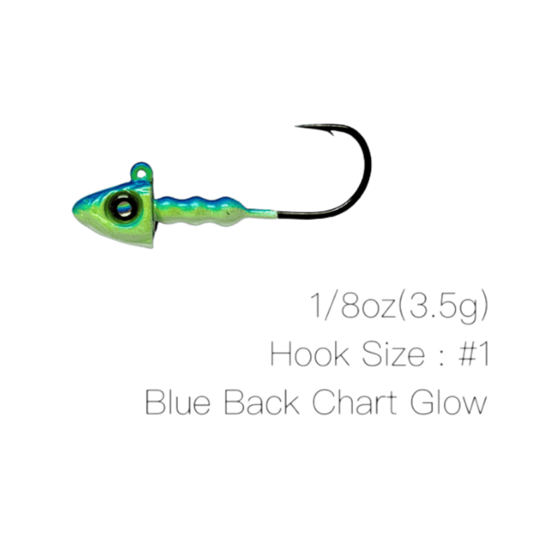 Load image into Gallery viewer, NISHINE SMELT HEAD 1/8 / CG Blue Bk Chart Glo / 1 Nishine Lure Works Smelt Head
