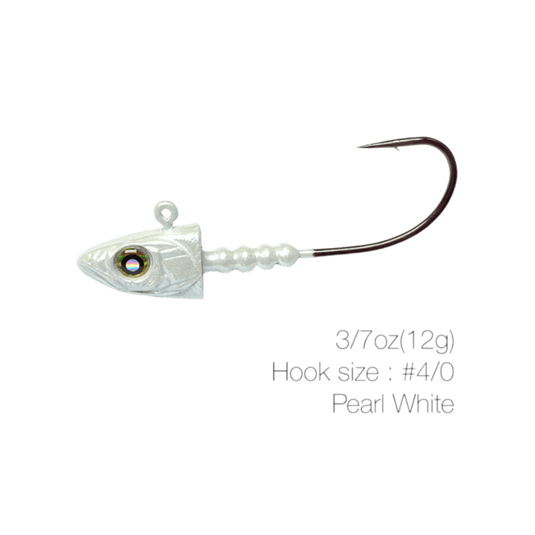 NISHINE SMELT HEAD 3/7 / Pearl White / 4-0 Nishine Lure Works Smelt Head