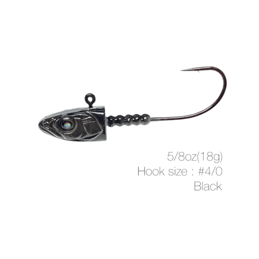 NISHINE SMELT HEAD 5/8 / Black / 4-0 Nishine Lure Works Smelt Head