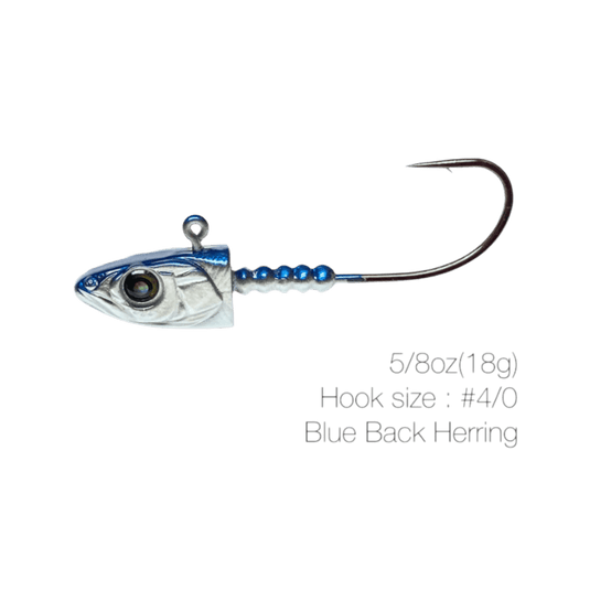 NISHINE SMELT HEAD 5/8 / Blue Back Herring / 4-0 Nishine Lure Works Smelt Head