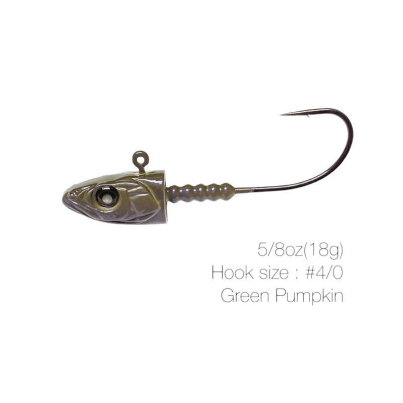 Load image into Gallery viewer, NISHINE SMELT HEAD 5/8 / Green Pumpkin / 4-0 Nishine Lure Works Smelt Head
