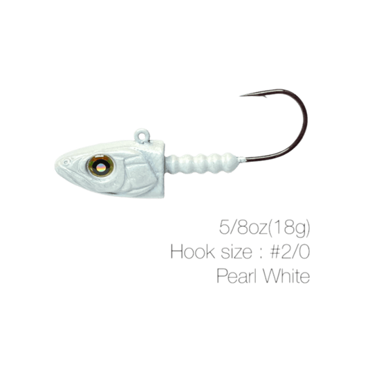 NISHINE SMELT HEAD 5/8 / Pearl White / 2-0 Nishine Lure Works Smelt Head