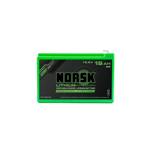 NORSK ICE FISHING BATTERIES Norsk 12.8 Volt 15ah Lithium Battery w/Charger