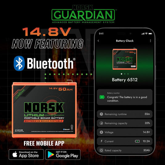 NORSK ICE FISHING BATTERIES Norsk 14.8Volt 50ah Lithium Battery w Charger