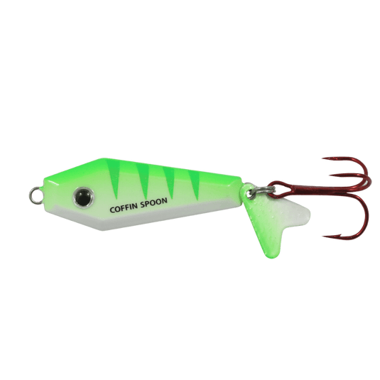 NORTHLAND BUCSHT COFFIN SPN 1-4 / UV Glo Perch Northland Buck-Shot Coffin Spoon