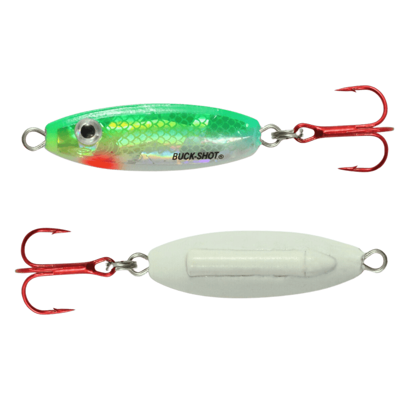 Load image into Gallery viewer, NORTHLAND BUCSHT RATL SPN 1-4 / Super Glo Perch Northland Buck-Shot Rattle Spoon
