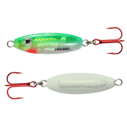 NORTHLAND BUCSHT RATL SPN 1-4 / Super Glo Perch Northland Buck-Shot Rattle Spoon