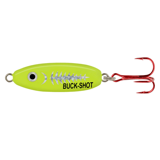 NORTHLAND BUCSHT RATL SPN 1-4 / Super Glow Exo Chartreuse Northland Buck-Shot Rattle Spoon