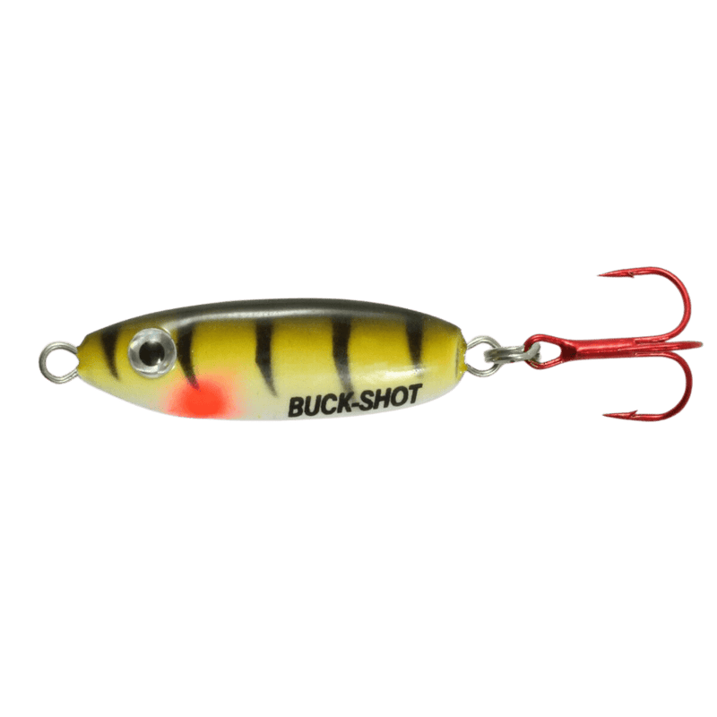 Load image into Gallery viewer, NORTHLAND BUCSHT RATL SPN 1-4 / UV Green Perch Northland Buck-Shot Rattle Spoon
