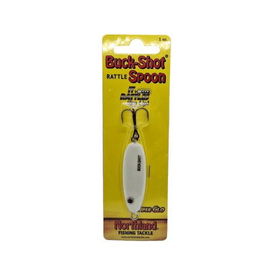NORTHLAND BUCSHT RATL SPN 1 oz / Super Glow White Northland Buck-Shot Rattle Spoon