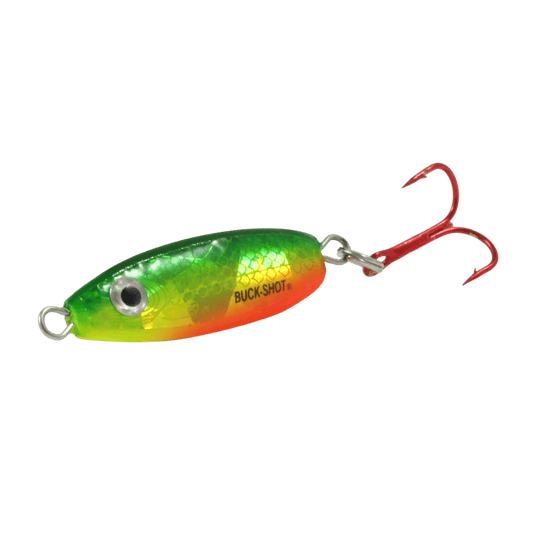 NORTHLAND BUCSHT RATL SPN 3-8 / Super-Glo Firetiger Northland Buck-Shot Rattle Spoon