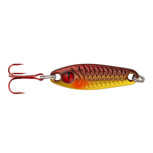 NORTHLAND ICE SPOONS 1-4 / Super Glo Gold Red Northland Tungsten Buckshot Spoon