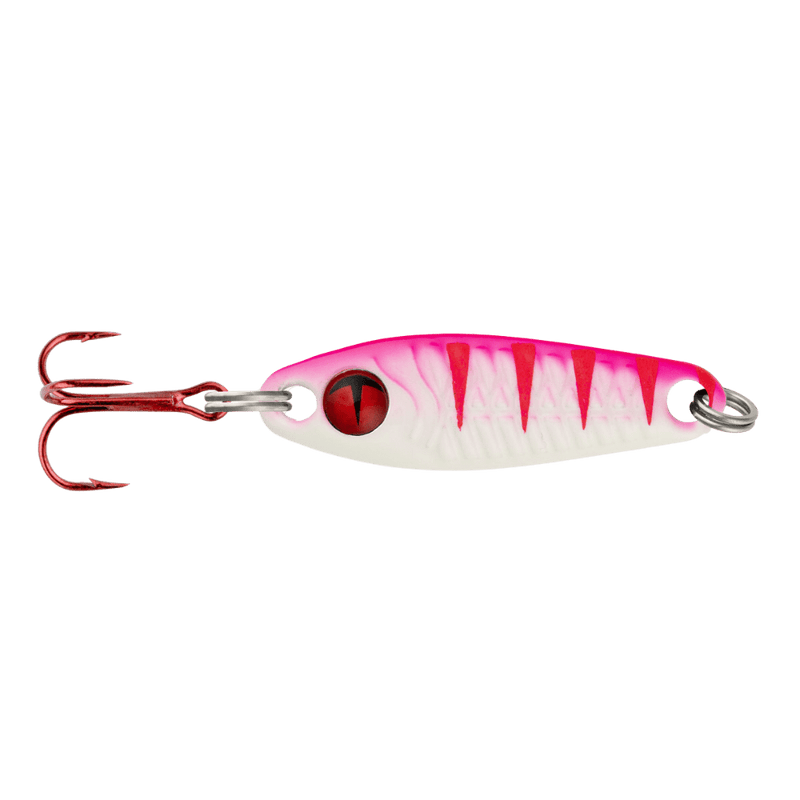 Load image into Gallery viewer, NORTHLAND ICE SPOONS 1-4 / UV Pink Tiger Northland Tungsten Buckshot Spoon
