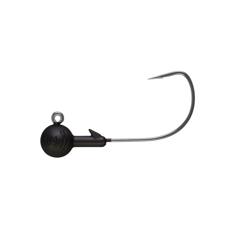Load image into Gallery viewer, NORTHLAND WALLEYE/PERCH JIGS 3-16 / Matte Black Northland Tungsten Wide Gap Round Ball Jig Head
