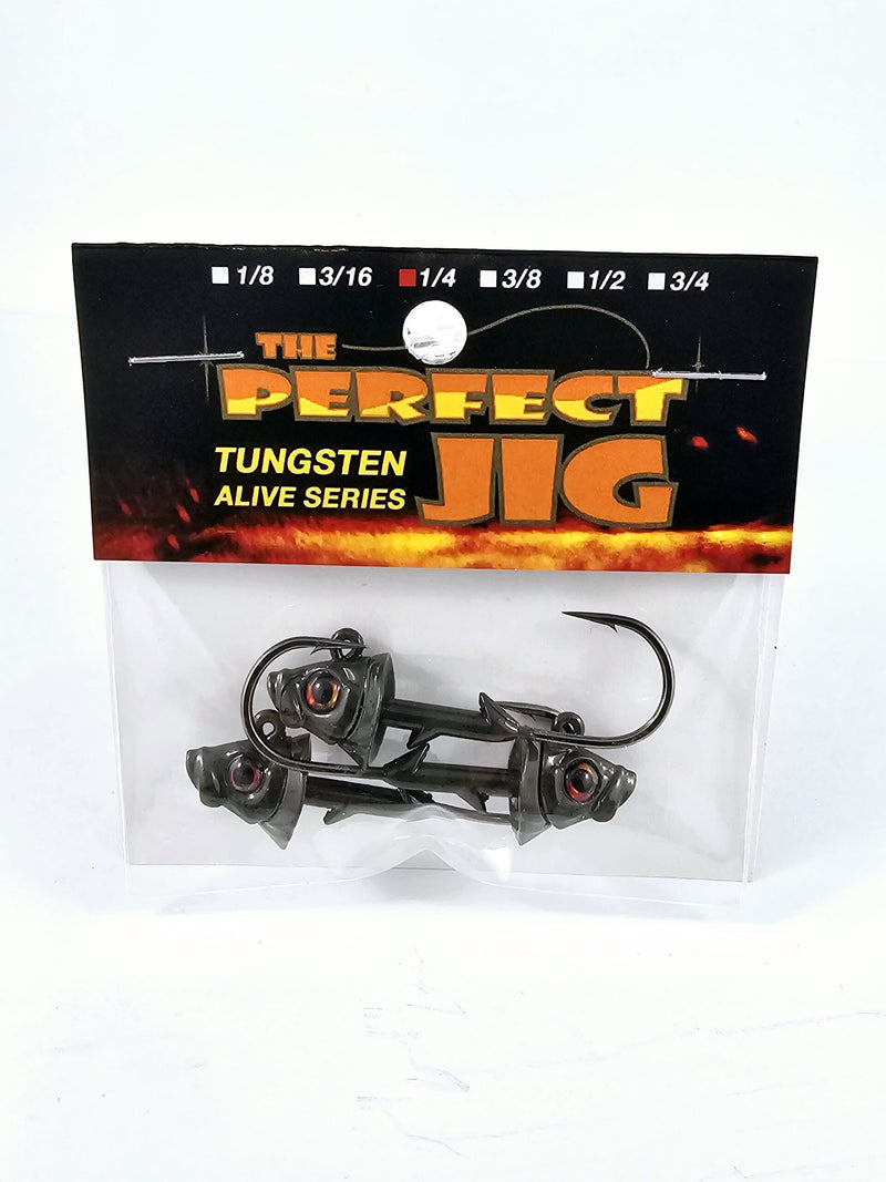 Load image into Gallery viewer, PERFECT JIG SWIMBAIT JIGS 1-4 / Green Pumpkin Perfect Jig Alive Tungsten Swimbait Bait Jig Head
