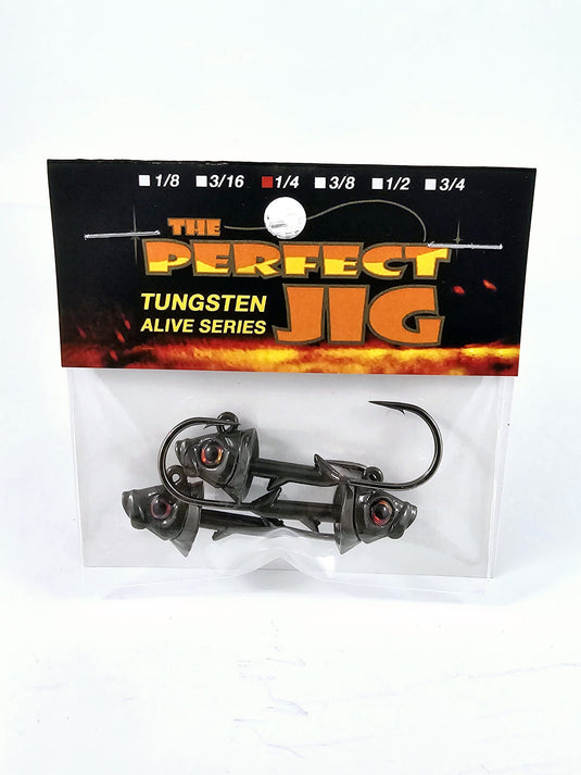 PERFECT JIG SWIMBAIT JIGS 1-4 / Green Pumpkin Perfect Jig Alive Tungsten Swimbait Bait Jig Head