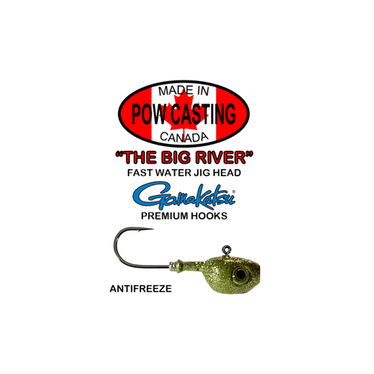 POW BIG RIVER JIGS 3/4 / Antifreeze Pow Casting Big River Jig