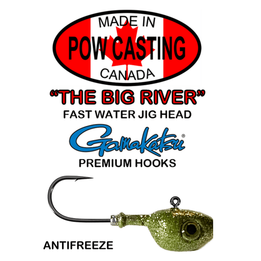 POW BIG RIVER JIGS 3-4 / Antifreeze Pow Casting Big River Jig