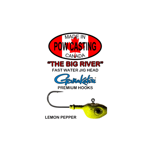 POW BIG RIVER JIGS 3/4 / Lemon Pepper Pow Casting Big River Jig