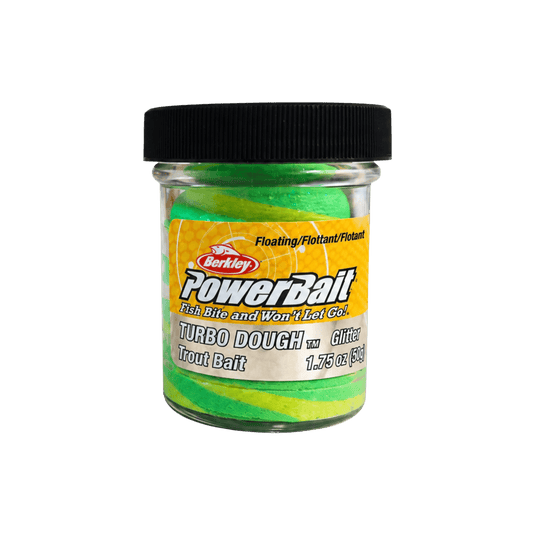 POWER BAIT SCENTS Spring Green/Yellow Berkley PowerBait Glitter Turbo Dough