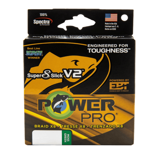 POWER PRO BRAIDED LINE 150 Yard / 8LB Power Pro Super Slick V2 Moss Green