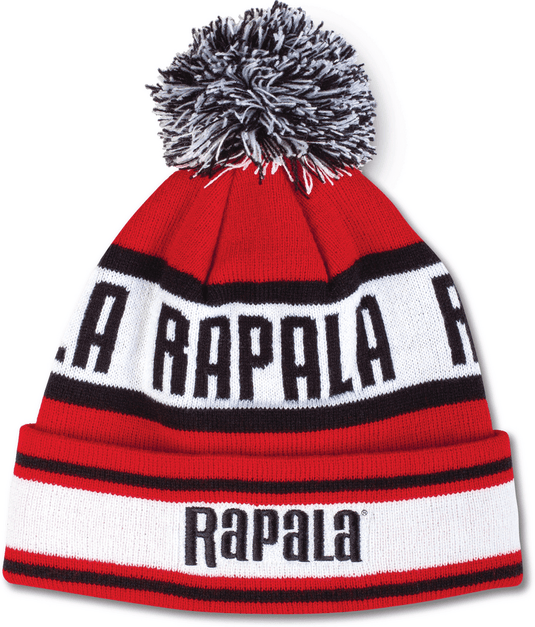 RAPALA ICE FISHING HEAD WEAR / GLOVES Rapala Pom Beanie Red/Black