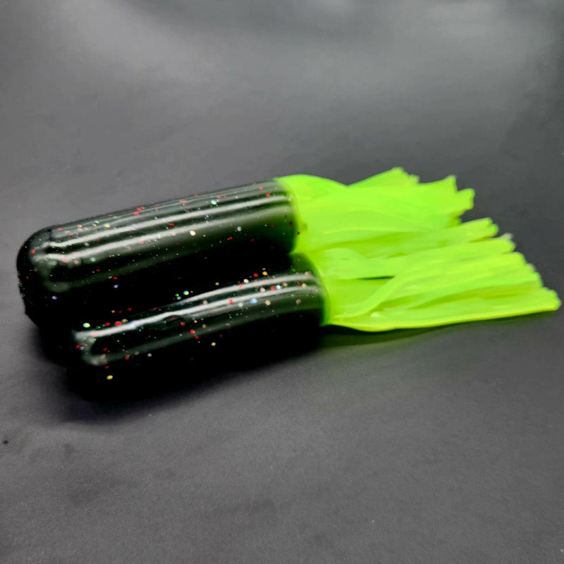 Load image into Gallery viewer, RED OCT MUSKY/PIKE 7.5" / Black Chartreuse Red October Baits Monster Tubes
