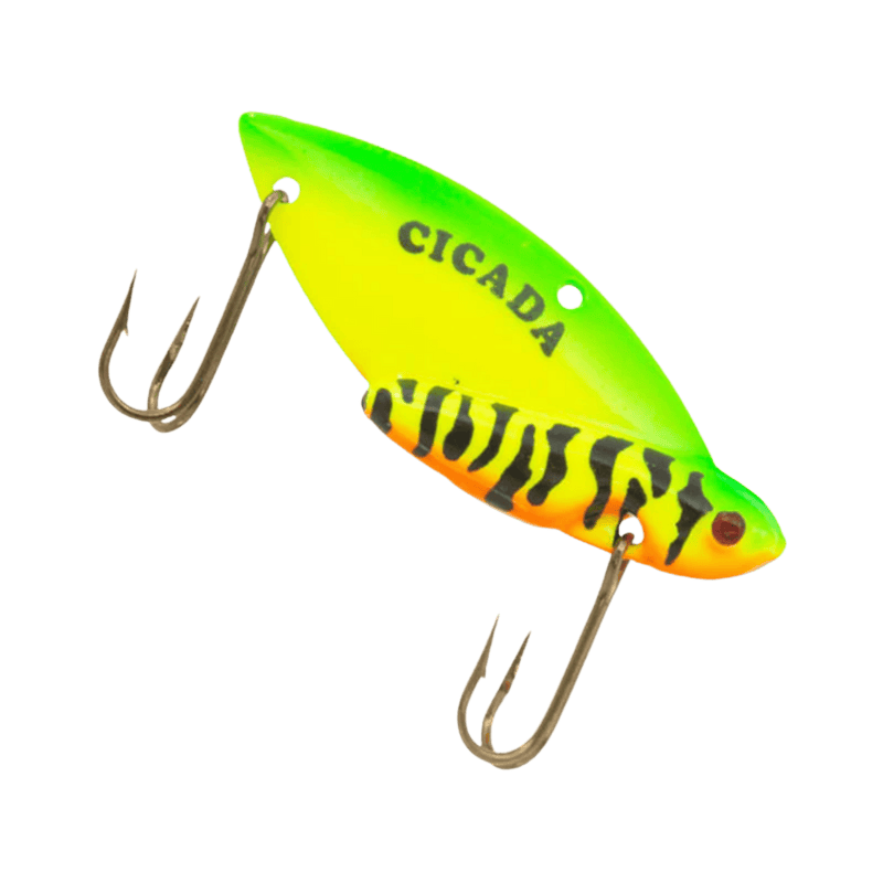 Load image into Gallery viewer, REEF RUNNER ALL ICE 1/8 / Firetiger Reef Runner Cicada Blade Bait
