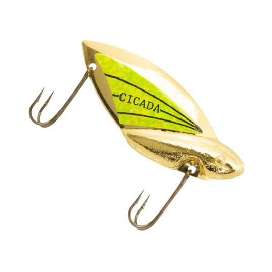 REEF RUNNER ALL ICE 1/8 / Gold/Chartreuse Reef Runner Cicada Blade Bait