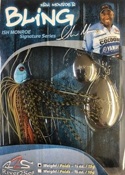 Load image into Gallery viewer, RIVER2SEA SPINNERBAIT/BUZZBAIT 1-2 / Abalone Shad / Colorado Indiana RIVER2SEA BLING SPINNERBAIT
