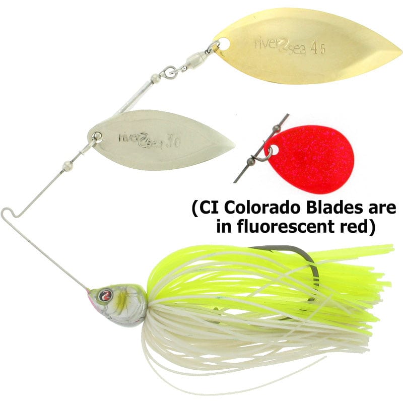Load image into Gallery viewer, RIVER2SEA SPINNERBAIT/BUZZBAIT 1-2 / Lemondade Twist / Double Willow RIVER2SEA BLING SPINNERBAIT
