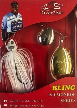 Load image into Gallery viewer, RIVER2SEA SPINNERBAIT/BUZZBAIT 1-2 / Powder / Colorado Indiana RIVER2SEA BLING SPINNERBAIT
